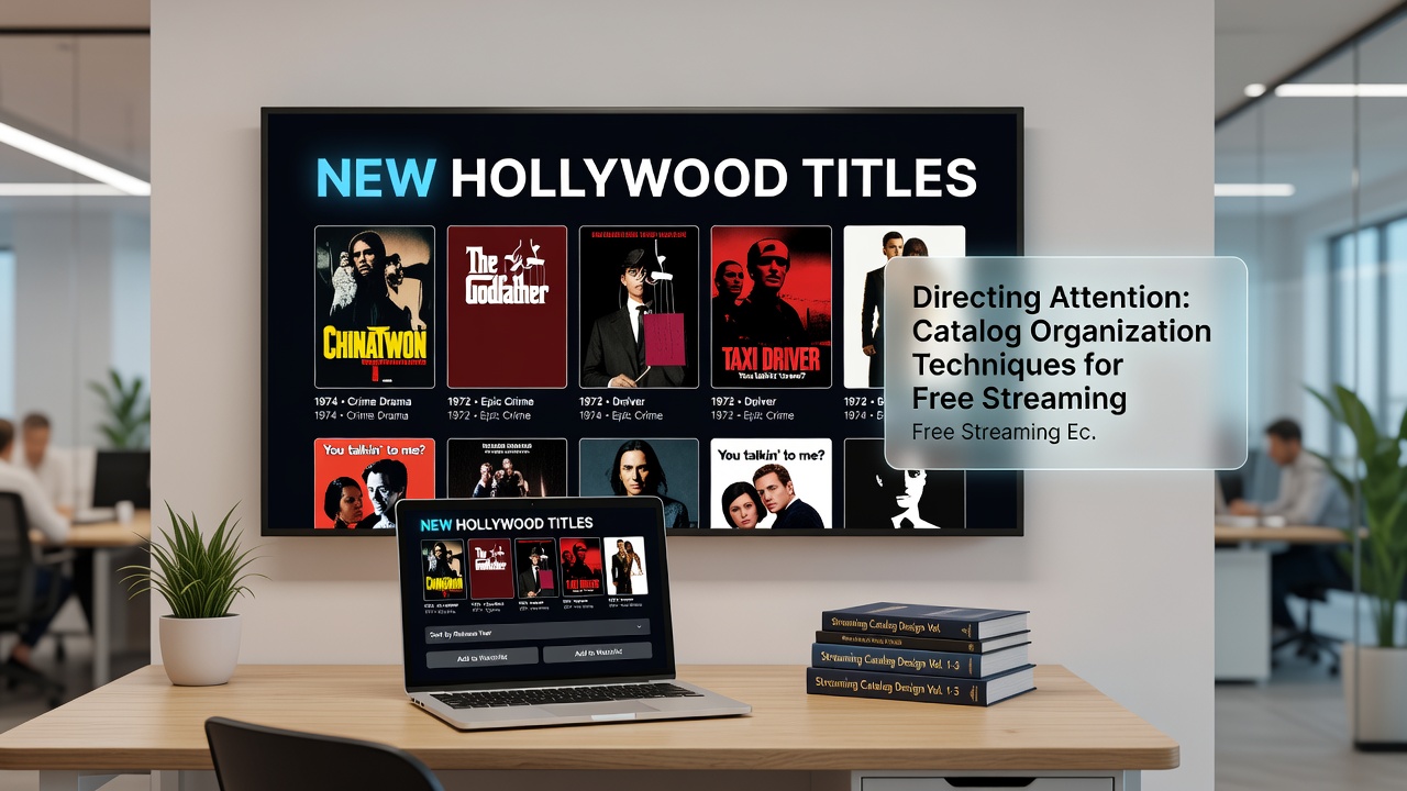 Detailed view of streaming catalog rows highlighting new releases with metadata tags and viewer engagement indicators