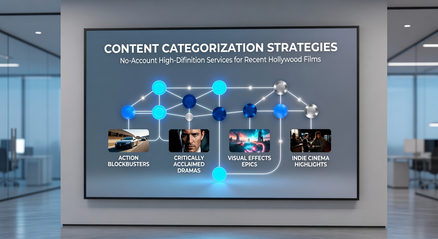 Overview of content categorization systems used in account-free HD streaming platforms for Hollywood films
