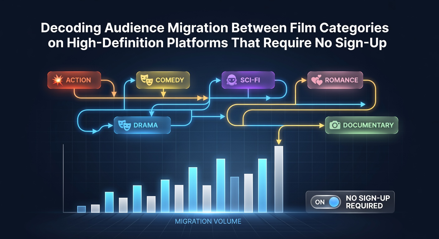 Visual representation of audience shifts across film genres on registration-free HD platforms