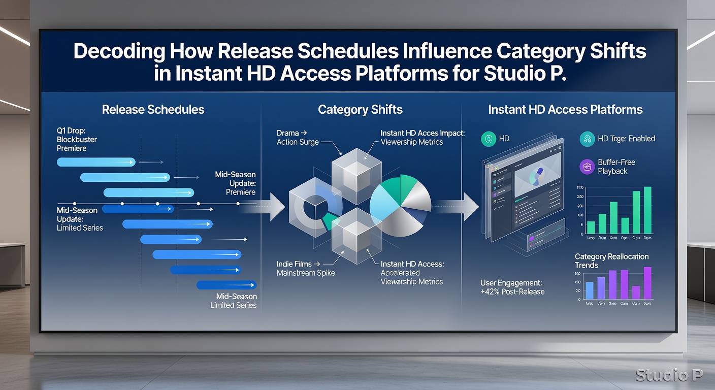 Charts illustrating category migration trends for studio productions on ad-supported HD platforms