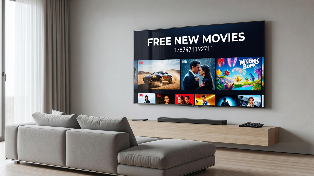Close-up of a streaming service homepage highlighting genre filters and new release sections for studio films