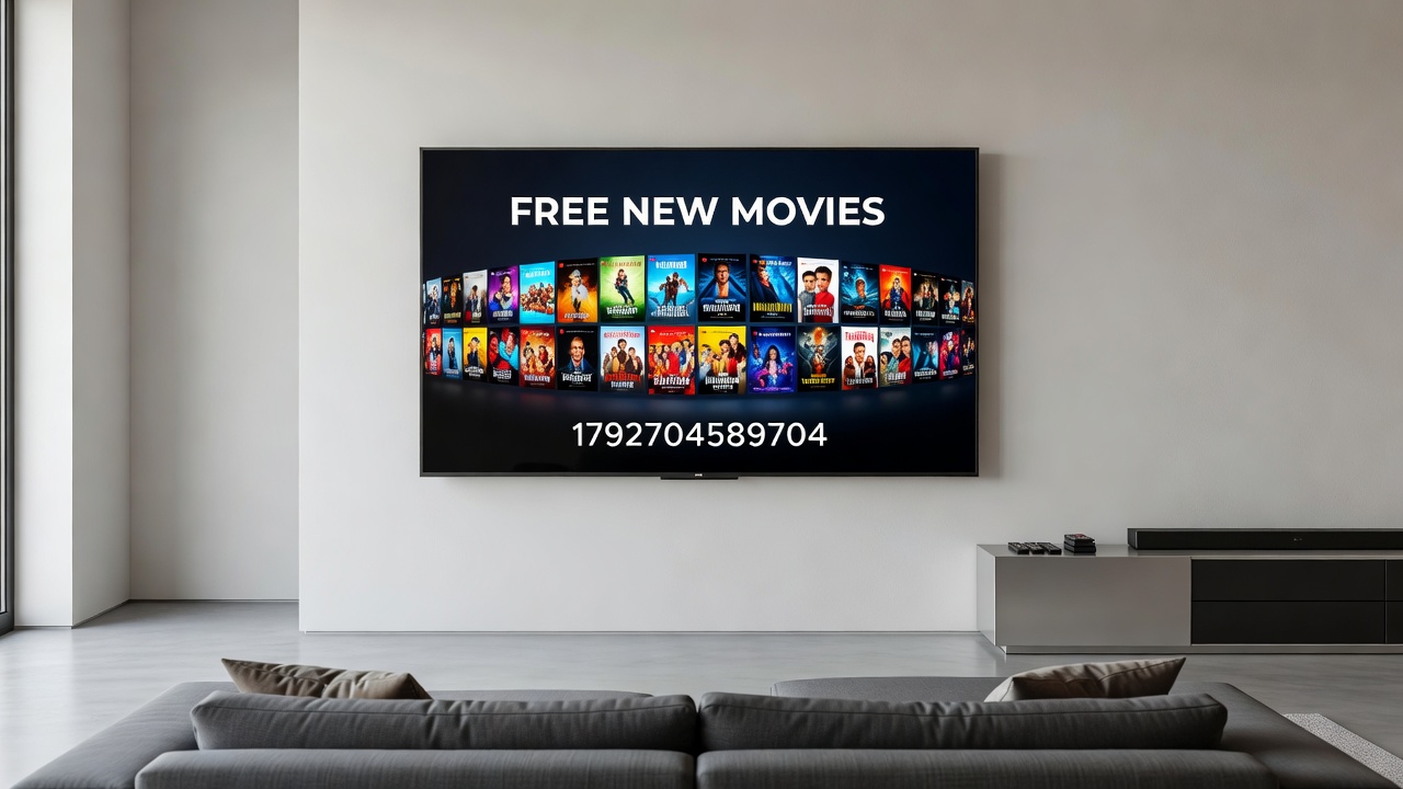 Viewer selecting a recent release on a registration-free streaming dashboard with ad-supported playback options