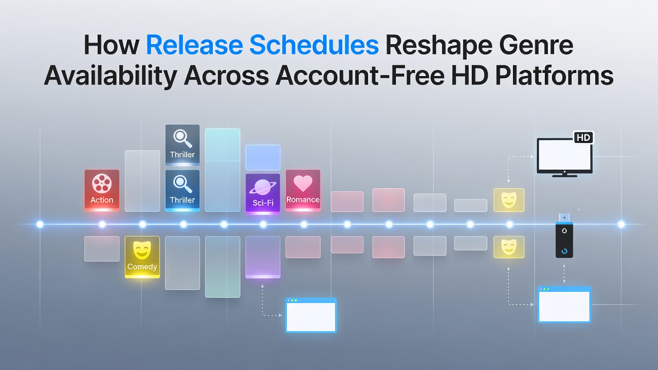 Visual representation of genre availability shifts on account-free HD platforms due to release schedules