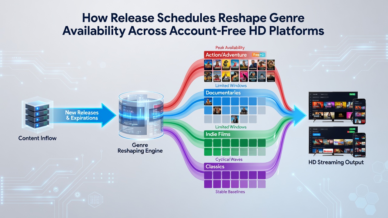 Chart illustrating genre migration patterns across account-free HD streaming timelines