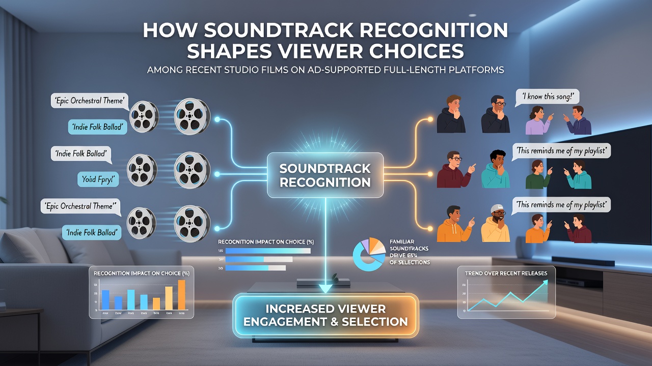 Analytics dashboard displaying soundtrack search correlations with film viewing sessions on free streaming sites