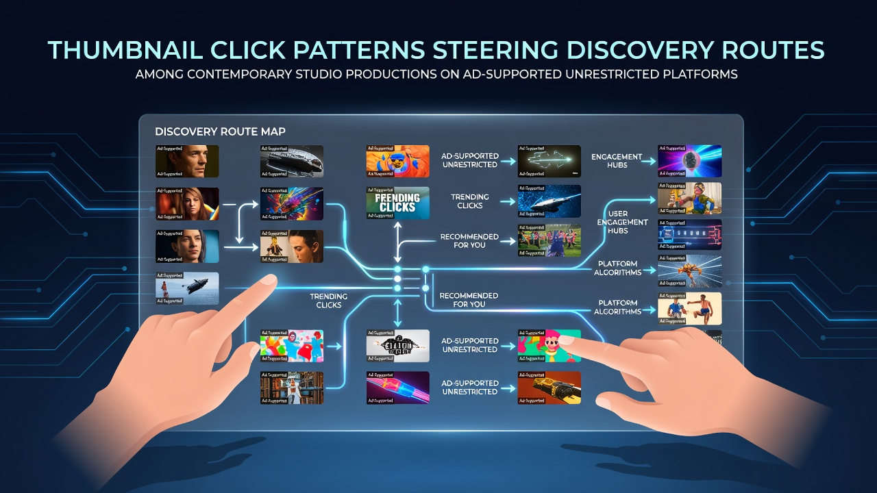 Visual examples of thumbnail variations used in ad-supported streaming interfaces during 2026