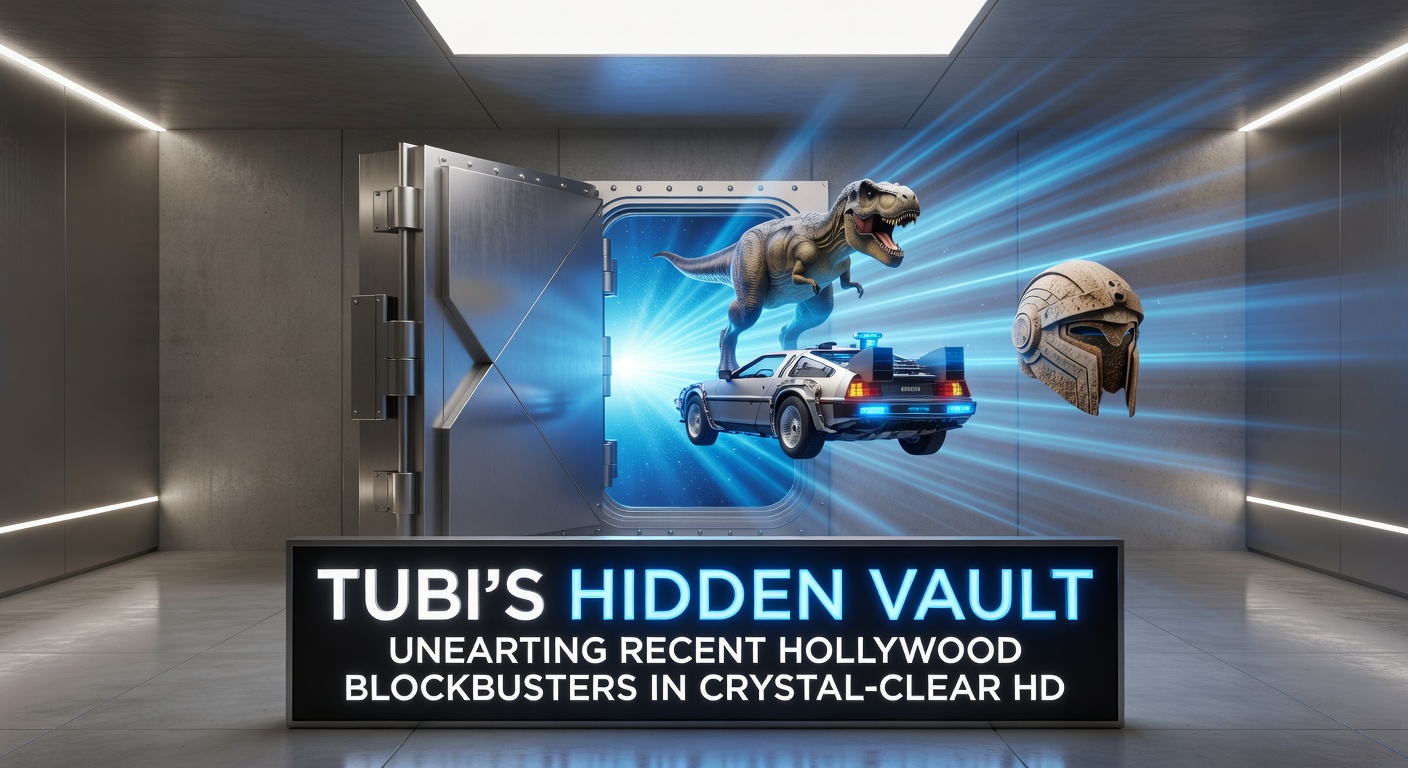 Tubi app interface displaying a selection of recent Hollywood blockbusters available in high-definition streaming